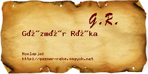 Gázmár Réka névjegykártya
